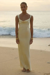 Margot Cowl Neck Satin Maxi Dress