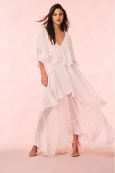 Collia Silk Maxi Dress - Pale Pink