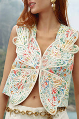 Multicolor Rendeira 3d Vest