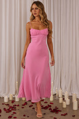 Nerida Twist Back Maxi Dress Pink