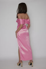 Amaryllis Off-Shoulder Twist Maxi Dress Pink