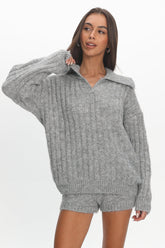 Jenae Oversized Drop Shoulder Sweater Grey
