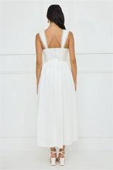 Luxe Serene Midi Dress White