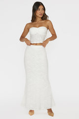 Chat Me Up Embellished Maxi Skirt White