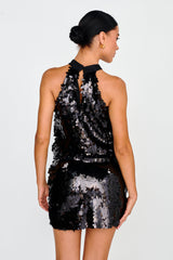 She's So LA Sequin Top Black