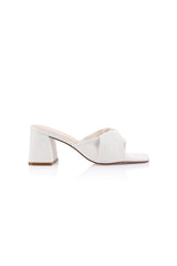 VERALi Stella Block Heel Mules Chalk Smooth
