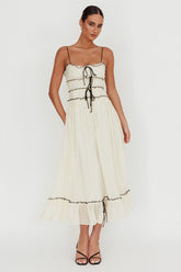 Maidens Tie Accent Maxi Dress Cream