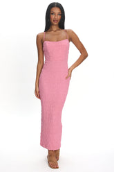 Logan Cami Strap Midi Dress Embellished Pink