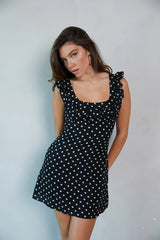Anais Polka Dot Ruffle Mini Dress