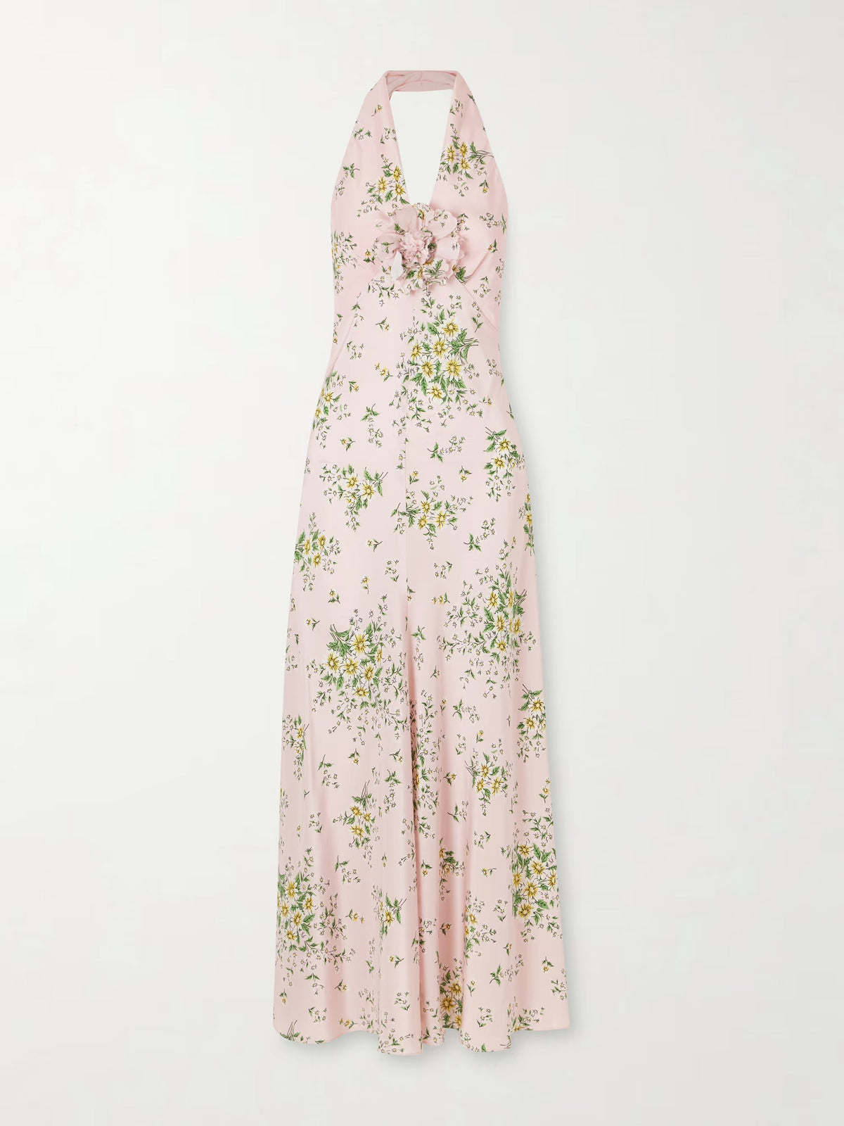 Floral-print silk-crepe midi dress