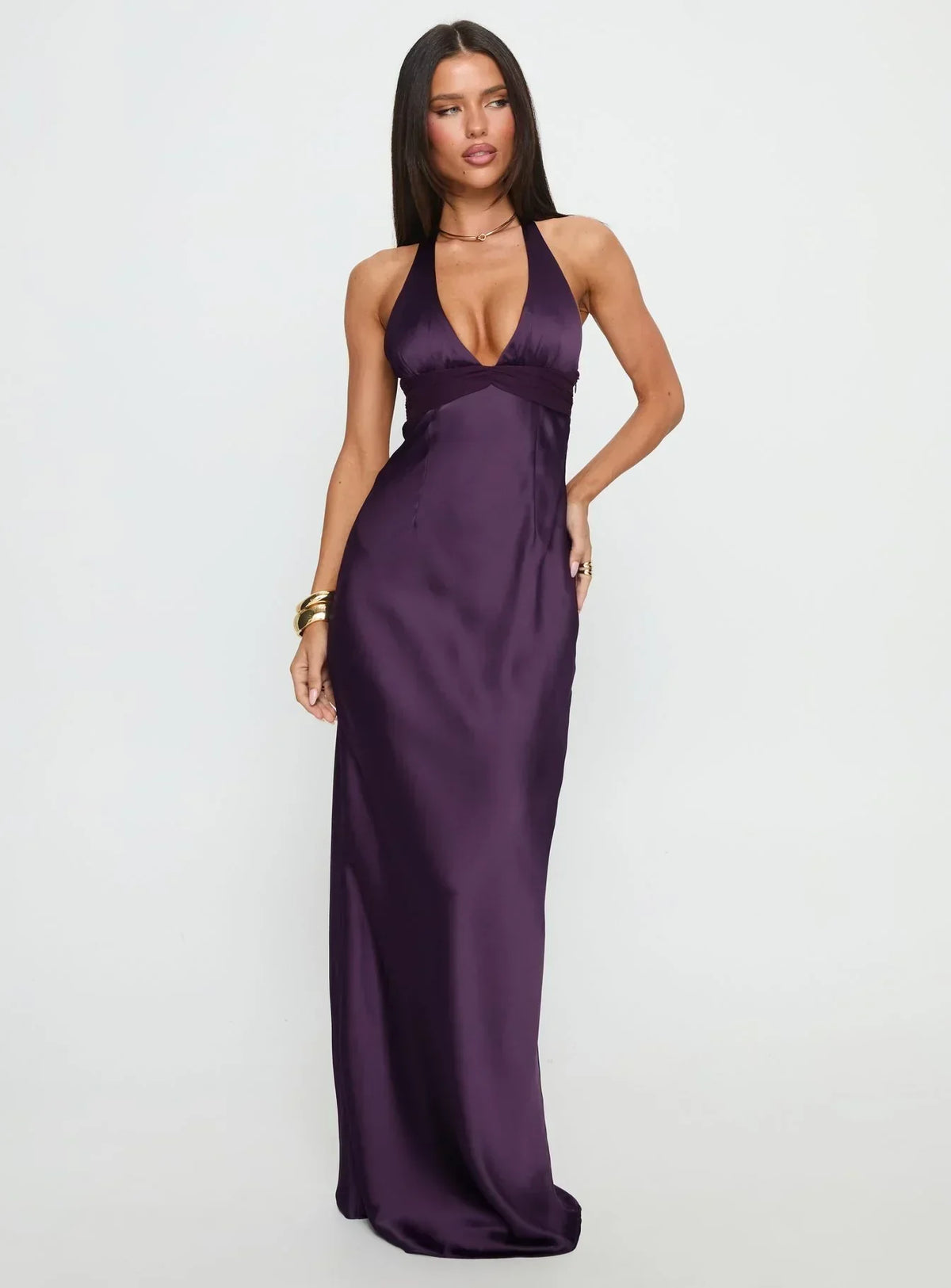 Odyssa Halter Maxi Dress Purple