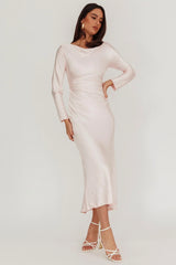 Loveland Cowl Back Midi Dress Baby Pink