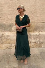 Rosetta Draped Maxi Dress