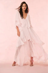 Collia Silk Maxi Dress - Pale Pink