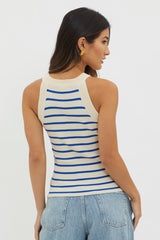 Made It Ribbed Knit Top Stripe Blue