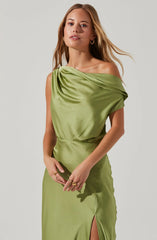 Monroe Satin Off Shoulder Maxi Dress