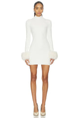 Britt Faux Fur Cuff Mini Dress