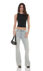 Open Back Twist Top In Black