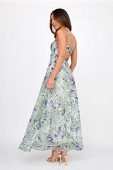 Kindred Love Gathered Bust Maxi Dress Blue