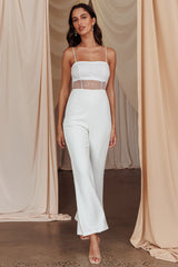 Sabina Sequin Bodice Jumpsuit White