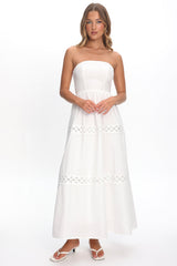 Kelita Strapless Maxi Dress White