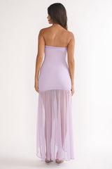 Jezra Strapless Sequin Embellished Maxi Dress Purple