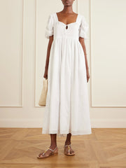 Calliope embroidered cotton midi dress