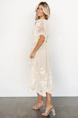 Clarisa Lace Midi Dress | Vintage Cream