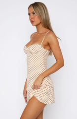 In The Back Of My Mind Mini Dress Cream/Choc Polka Dot