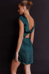 Lucinda Twist Back Mini Dress Jade