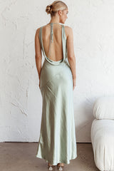 Cassiopeia Open Back Maxi Dress Pistachio