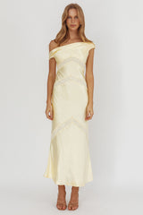 Revelation Off-Shoulder Lace Trim Maxi Dress Butter