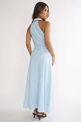 Teagun Collared Button Maxi Dress Blue