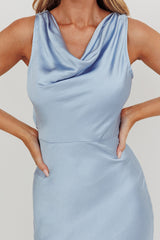 Moon Glow Cowl Neck Maxi Dress Blue