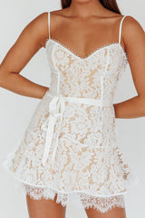 Love Stories Lace Mini Dress White