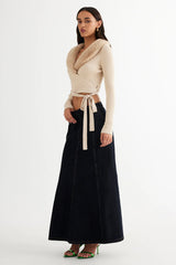 LIONESS Wyoming Denim Skirt Dark Denim