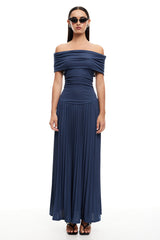 LIONESS Field Of Dreams Maxi Dress Navy