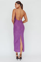 Orion Keyhole Bodice Midi Dress Purple
