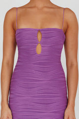 Orion Keyhole Bodice Midi Dress Purple
