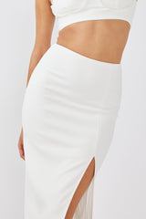 Next To You Thigh Split Skirt White