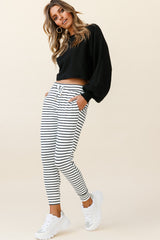 Jameson Pocket Jogger Pants Striped Black